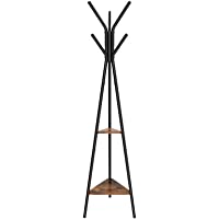 Los mejores  - SONGMICS Perchero de Pie- Perchero para Abrigos- en Forma de Árbol- Estilo Industrial- con 2 Estantes- para Ropa…